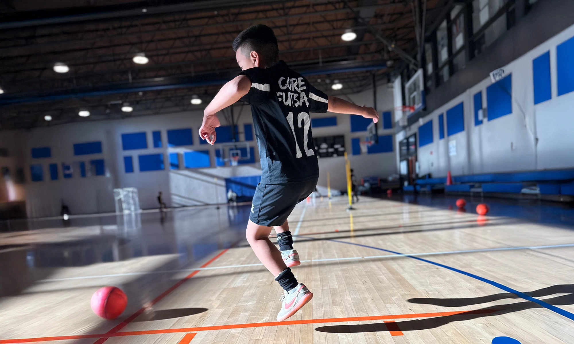 Close-up action shot of footwork